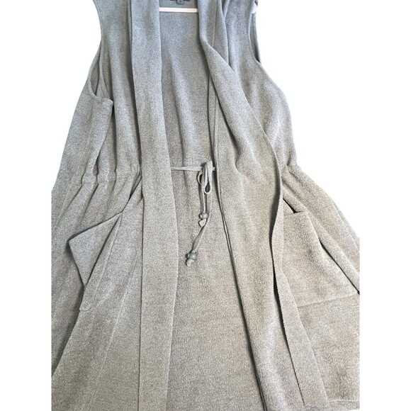 Barefoot Dreams CozyChic Ultra Lite Sleeveless Shawl Vest 3X Stone Tie Waist - Picture 7 of 13